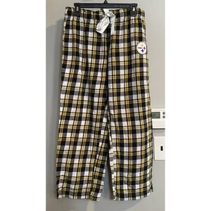 Pittsburgh Steelers Pajama Pants Sleepwear Black N Yellow Plaid Medium